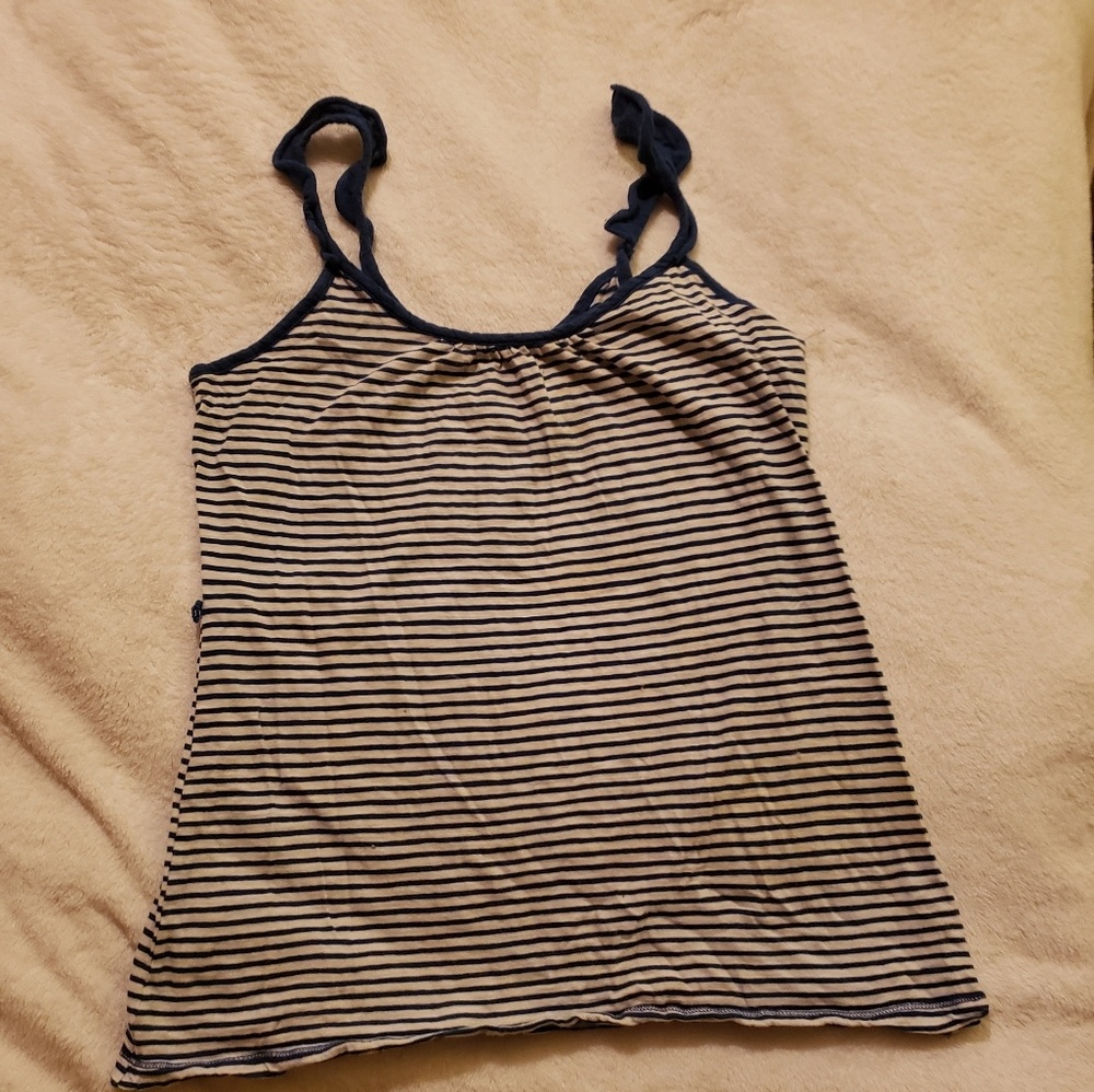 Pinup nautical blue white striped tank top